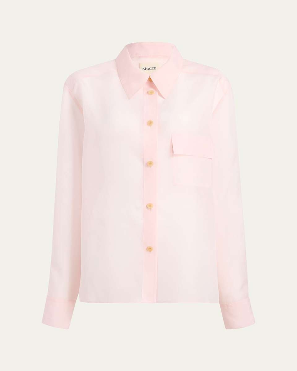 Yatty Button Down Semi-Sheer Blouse